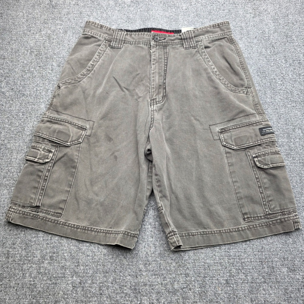 UNIONBAY Men's Cargo Shorts‎ Size 33 Gray Cotton Multi Pocket Casual Rugged Gorp - Picture 2 of 9